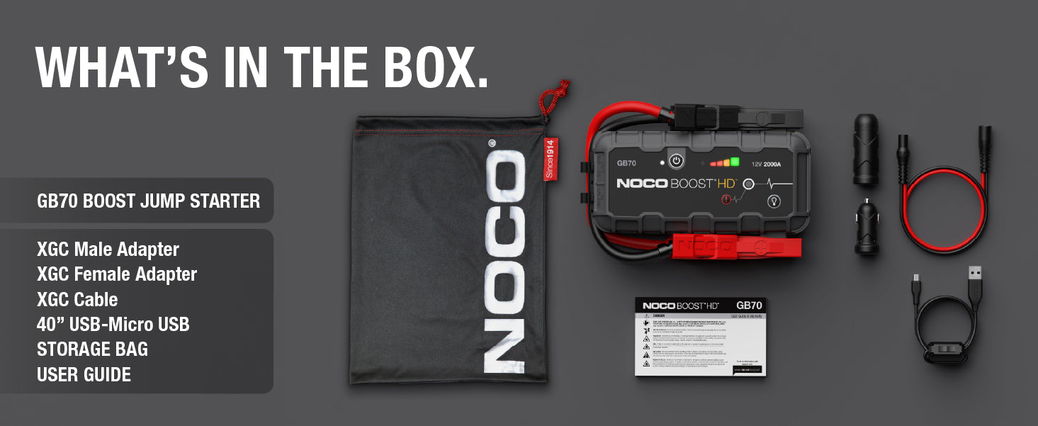 NOCO Boost HD Battery Jump Starter – 2000A, 12V, Lithium, USB & 12V Rechargeable