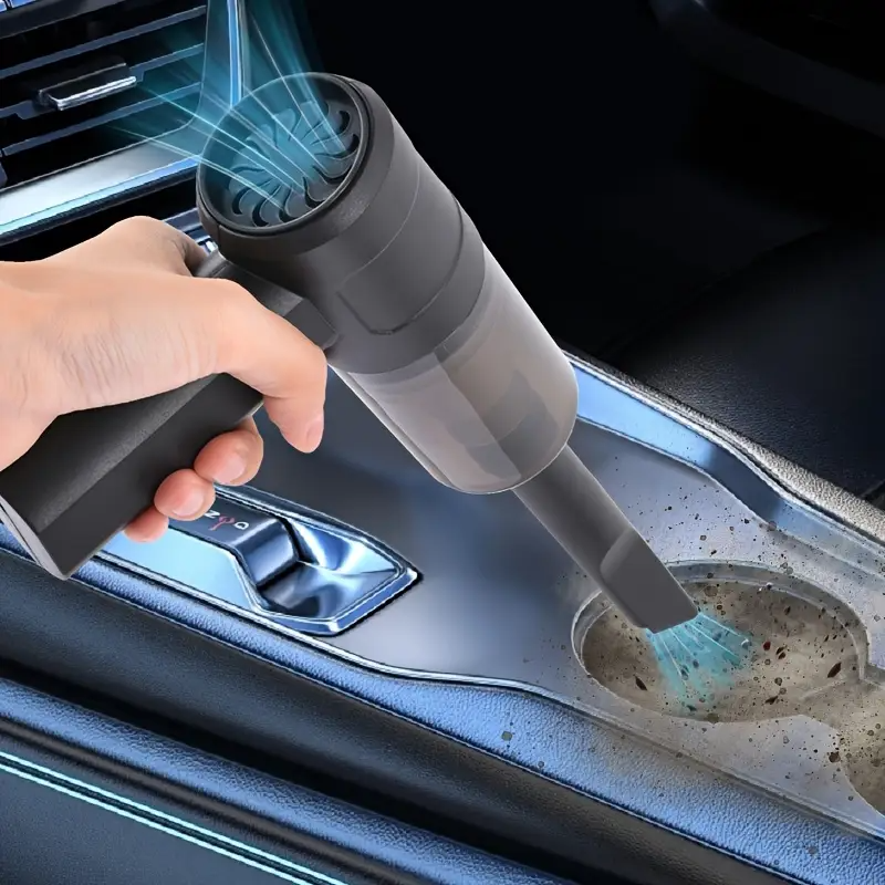 Cordless 2-in-1 Mini Car Vacuum & Air Duster – 6000 Pa Suction, USB-C Rechargeable
